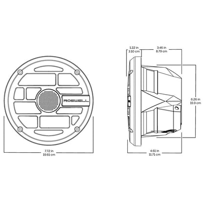 Roswell R Series 7.7 Marine Speakers - Anthracite Grille - 80W RMS  160W Peak Power [C920-1912]