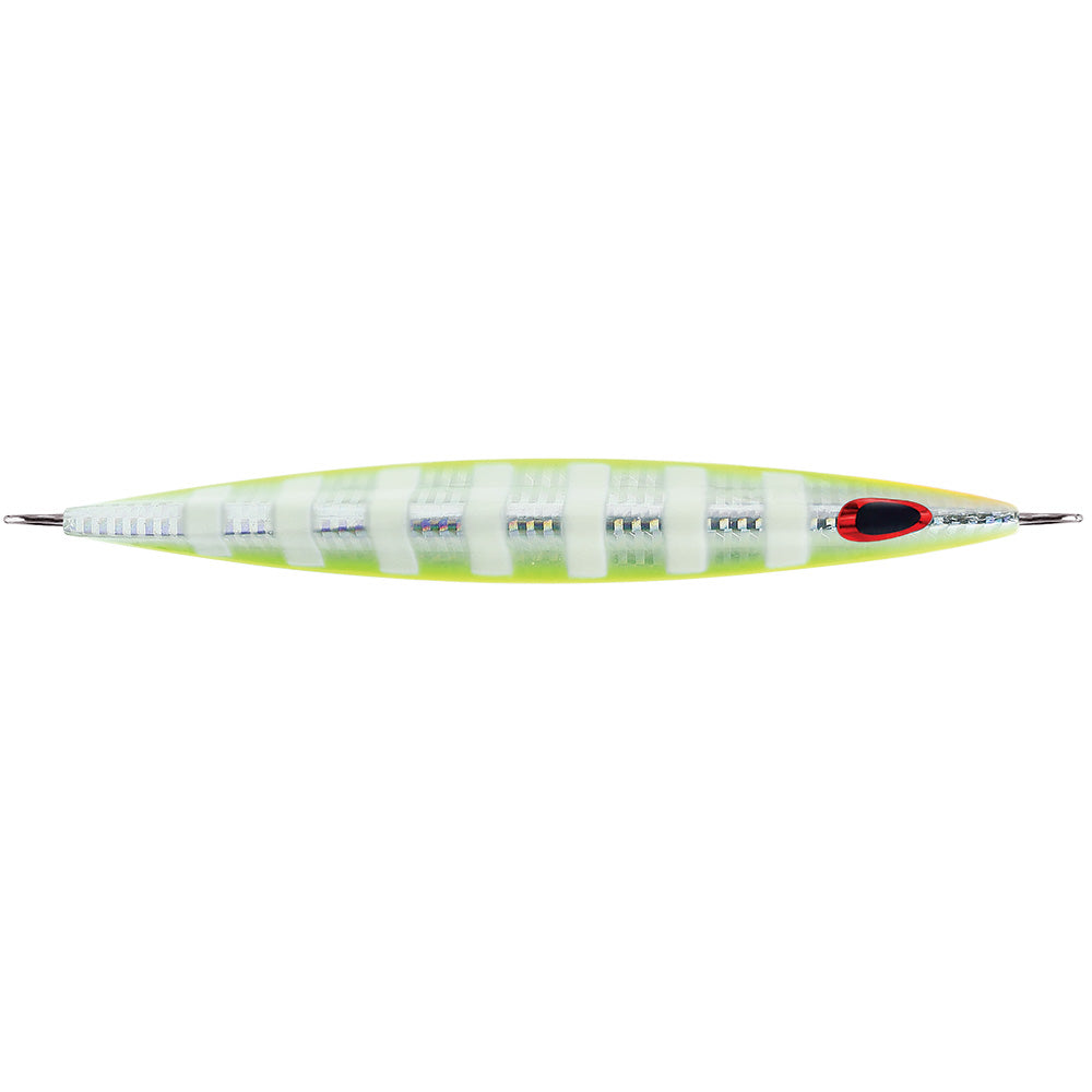 Williamson Kensaki 220 Jig - 6.75" - 7.75oz - UV Chartreuse Glow Zebra [KSJ220UVCGZ]