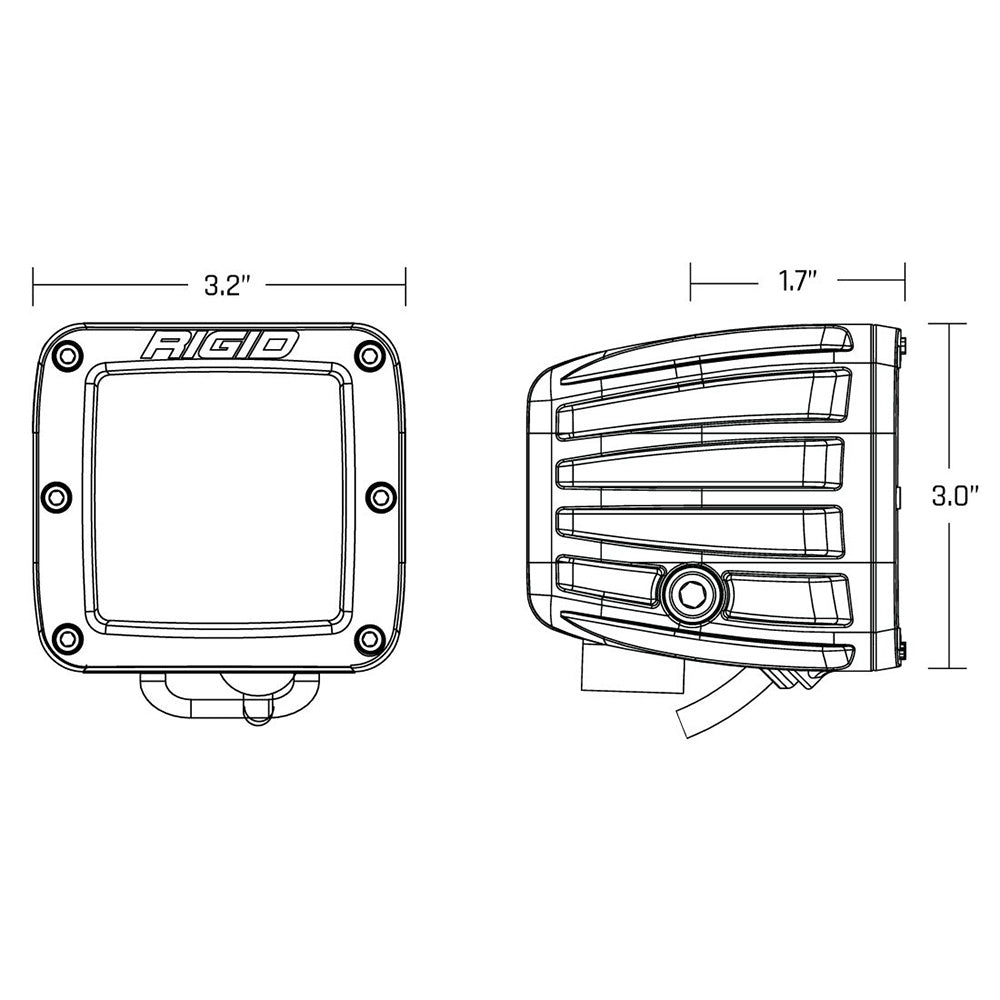 RIGID Industries D-Series LED SAE Fog Beam - Yellow/White - Set of 2 [50482]