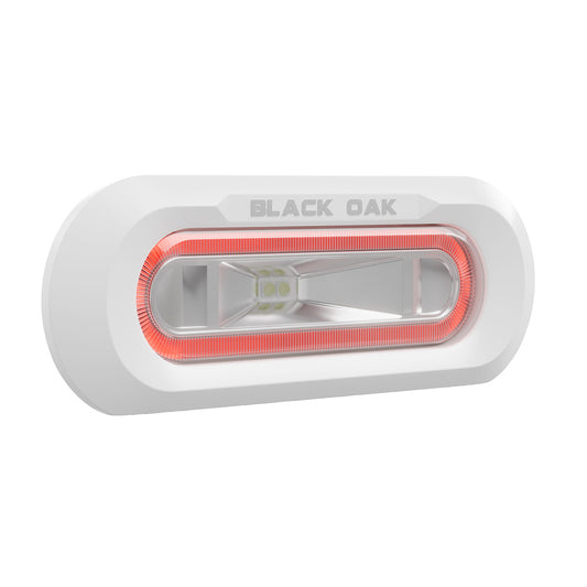 Black Oak Low Pro Marine Spreader Light - Flush Mount - White Housing - Red LED [MLPS-FR]