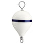 Polyform 17" CM Mooring Buoy w/SS Iron - White Blue Stripe [CM-3SS W-STR]