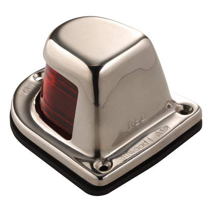 Attwood 1-Mile Deck Mount, Red Sidelight - 12V - Stainless Steel Housing [66319R7]