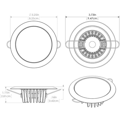 Lumitec Mirage - Flush Mount Down Light - Glass Finish/White Bezel - 3-Color Red/Blue Non-Dimming w/White Dimming [113128]