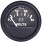 Faria Euro Black 2" Voltmeter (10-16 V) [12821]