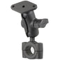 RAM Mount RAM Torque 3/4" - 1" Diameter Handlebar/Rail Base with 1" Ball, SHORT Arm and Diamond Plate [RAM-B-408-75-1-A-238U]