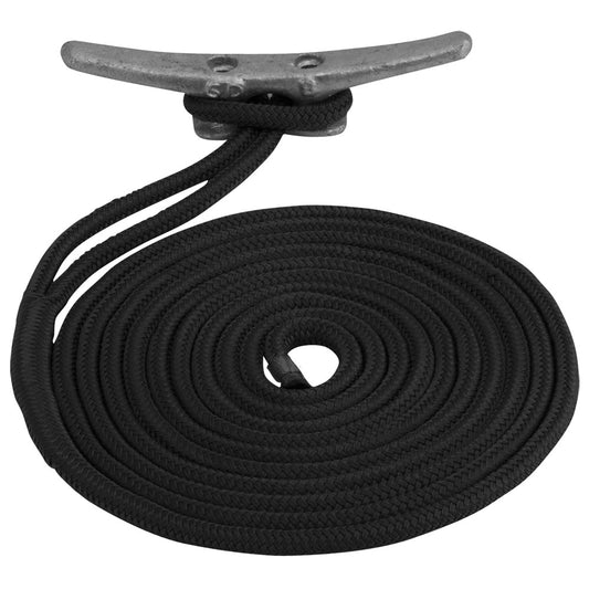 Sea-Dog Double Braided Nylon Dock Line - 3/4" x 50 - Black [302119050BK-1]