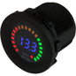 Sea-Dog Round Voltage Meter DC - 5V-15V w/Rainbow Dial [421617-1]