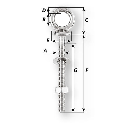 Wichard Eye Bolt - Diameter 5/32" - Length 4" [06493]