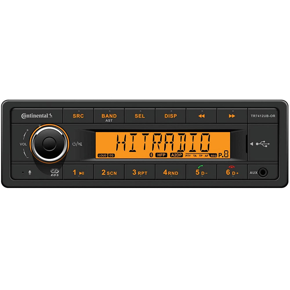 Continental Stereo w/AM/FM/BT/USB - Harness Included - 12V [TR7412UB-ORK]